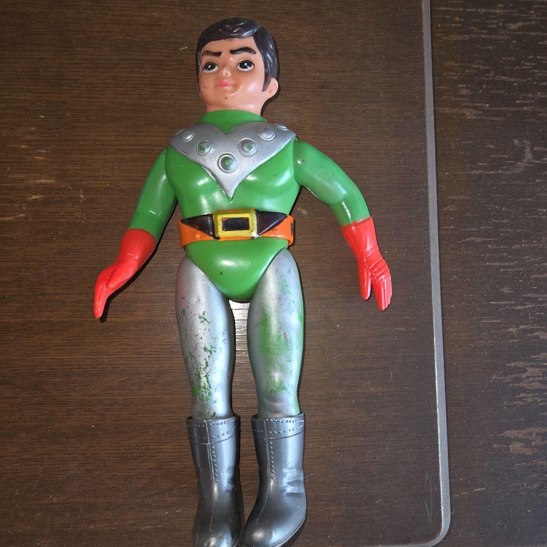 旧バンダイ サンダーマスク 面取れ ソフビ 当時物！