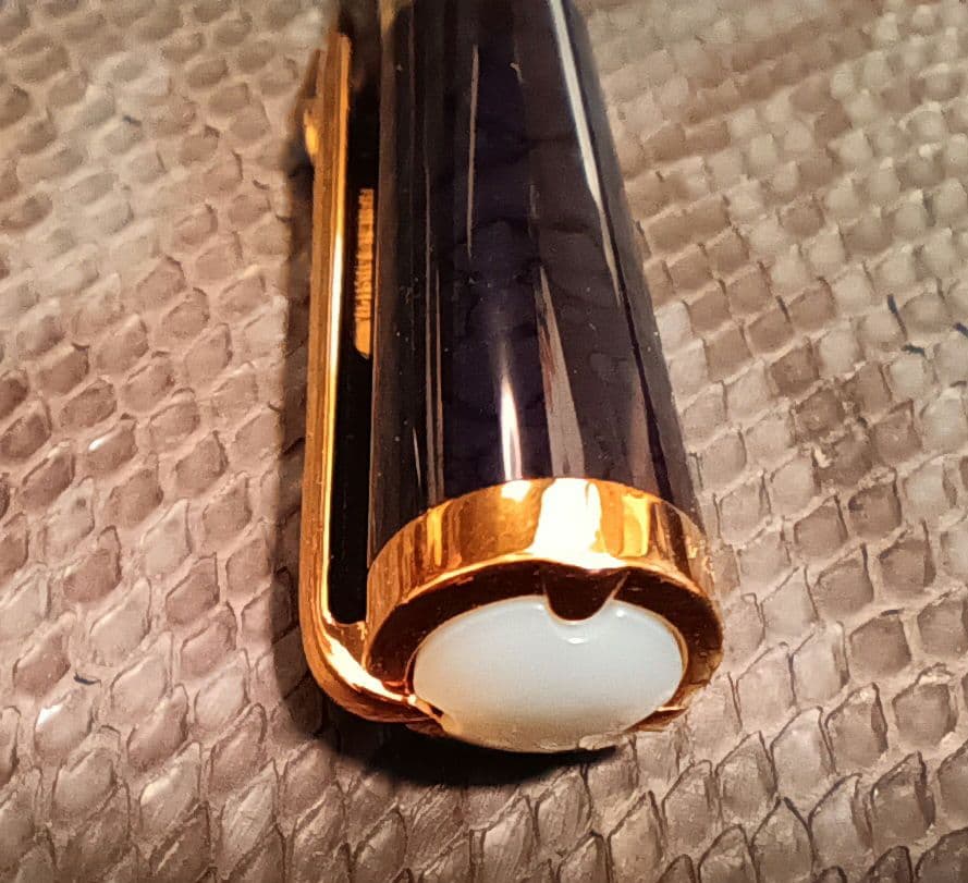 美品 CHAUMET ショーメ 万年筆 筆記具 ペン先 18K 白蝶貝 ネイビー