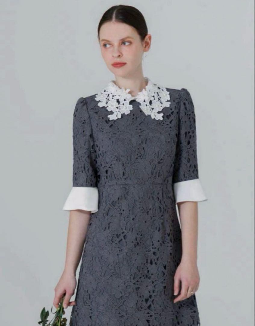 花柄レースカラースパンコールAラインドレス結婚式二次会パーティー成人式デート