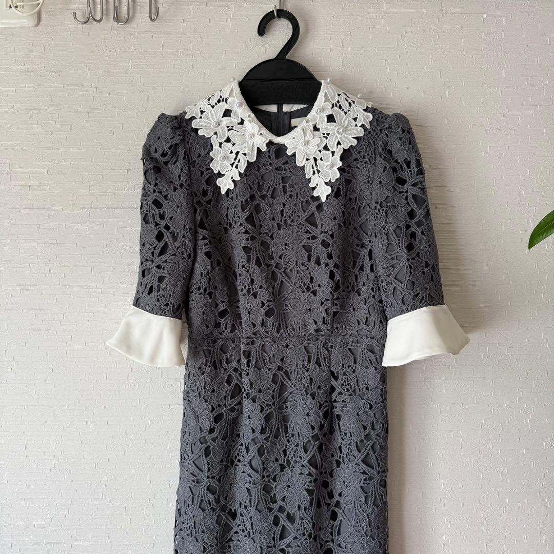 花柄レースカラースパンコールAラインドレス結婚式二次会パーティー成人式デート