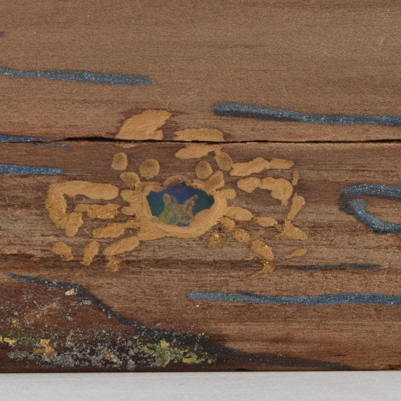 茶道具　神代杉　沢蟹図　香合　V　8995