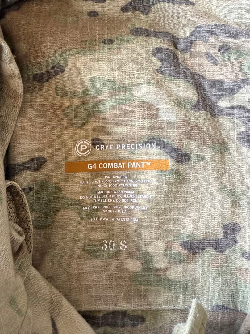 「実物」crye precision G4 コンバットパンツ　マルチカム30-S