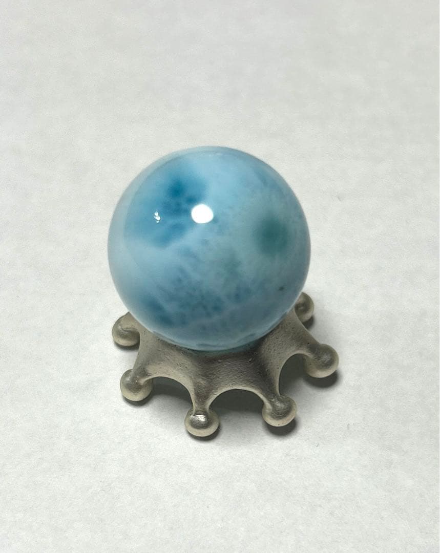 【匿名、即日発送】ラリマー　18ミリ　穴なし　台座付き