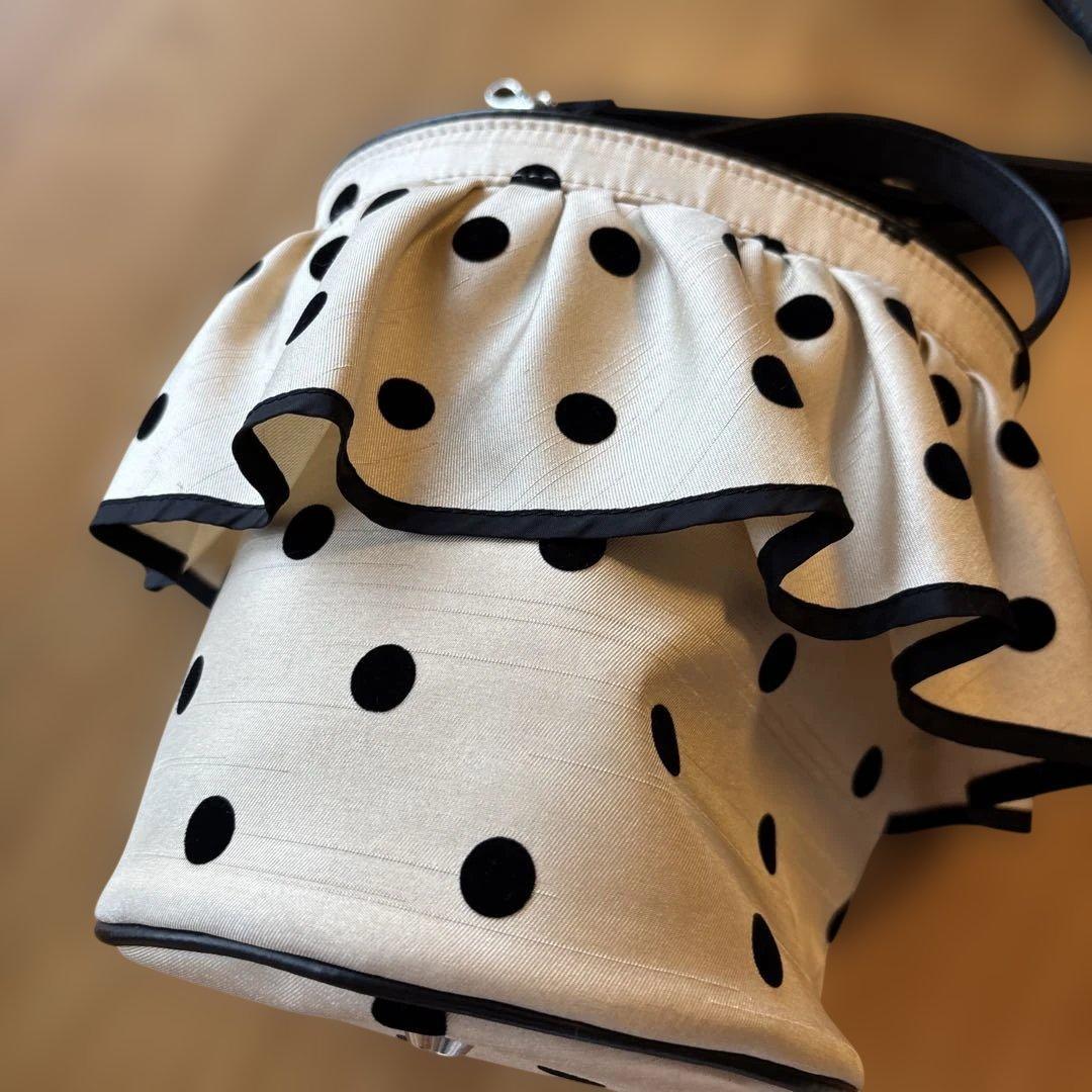 美品★定価3.8万★セツコサジテール　ドットシティ　ベージュ　ショルダーバッグ