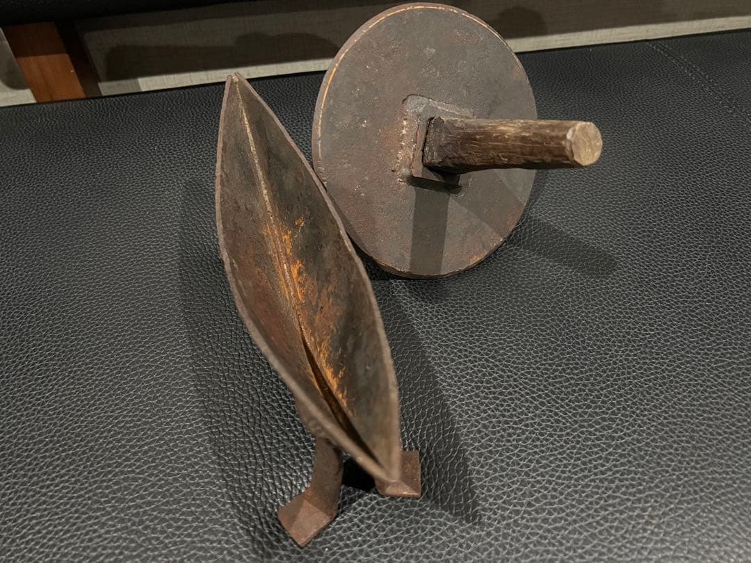 薬研　やげん　鉄製　調剤道具　古民具 民芸　古道具 骨董 アンティーク　当時もの