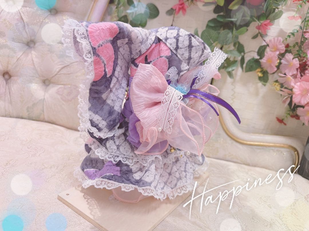 F2.pon2pan2現品☆犬有松絞り浴衣☆犬浴衣☆ひい様