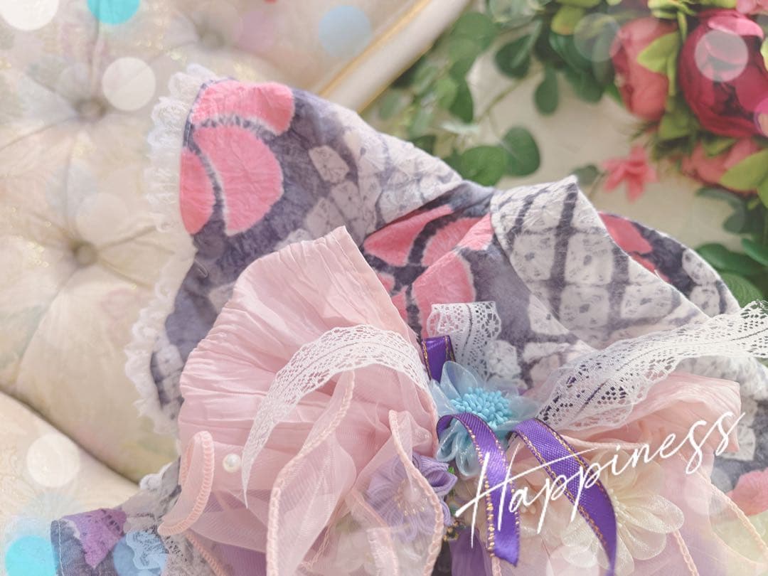 F2.pon2pan2現品☆犬有松絞り浴衣☆犬浴衣☆ひい様