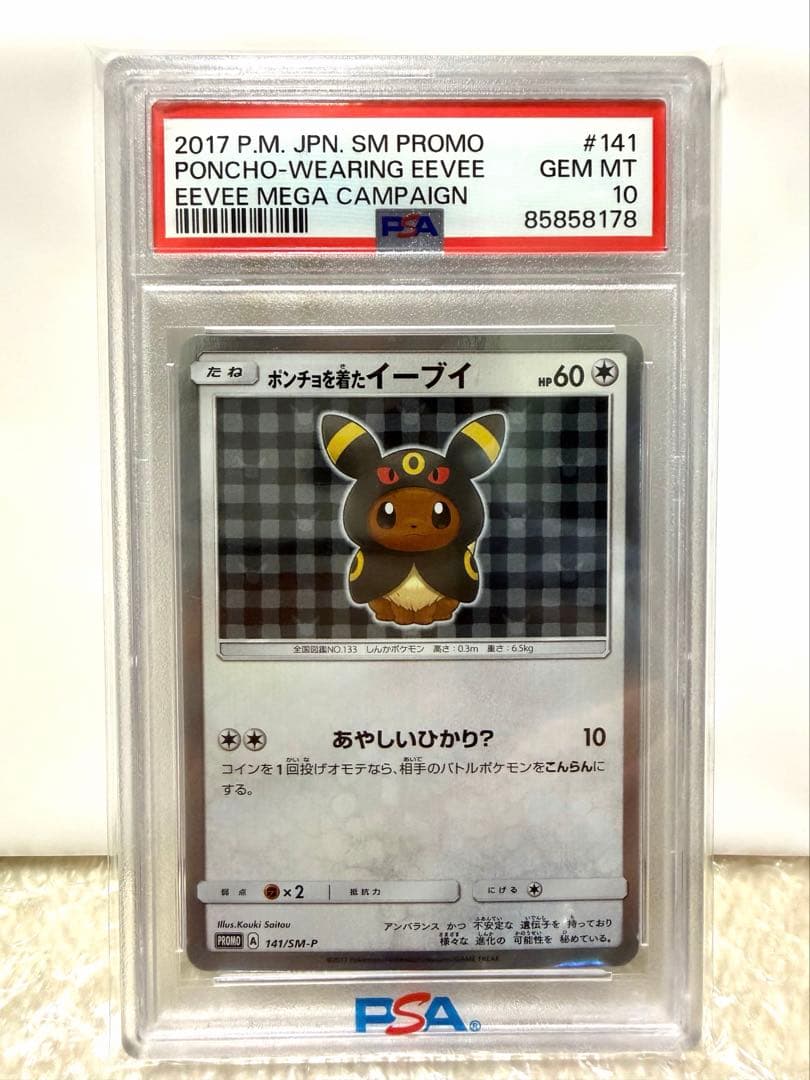 めいめいページ ポンチョを着たイーブイ ブラッキー【PSA10】