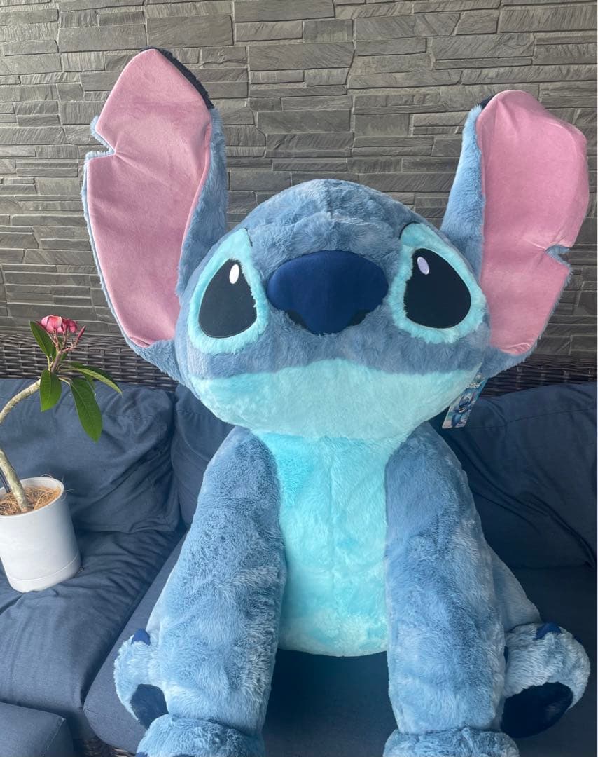t*I様 スティッチ　巨大　ぬいぐるみ　コストコ　ブランケットつき