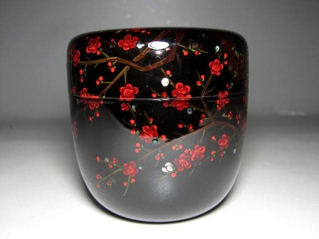 八雲塗 山根進(雙進・そうしん) 内銀桜絵大棗 表千家十三代即中斎花押 m144