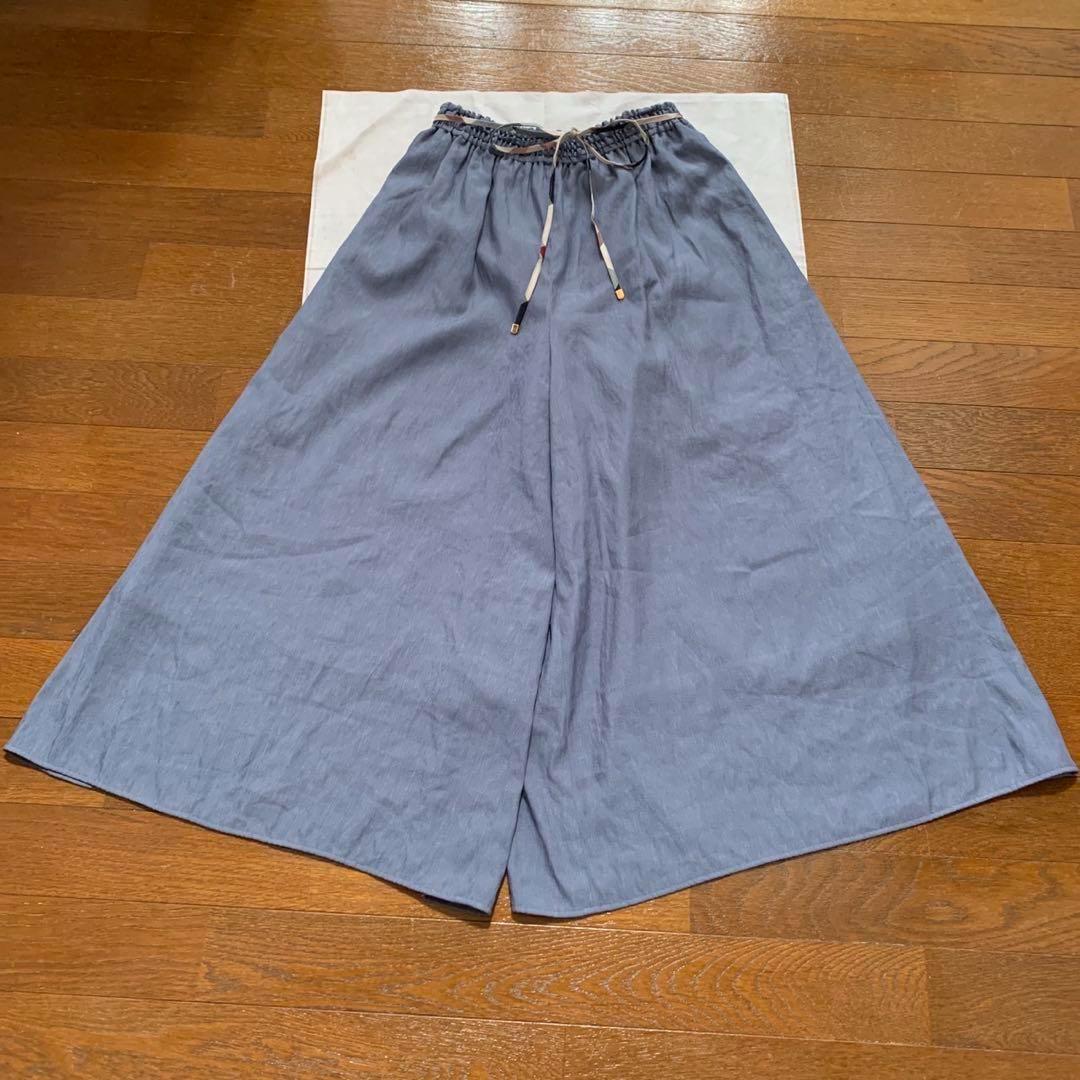 タグ付新品 ブルーレーベルクレストブリッジ ガウチョパンツ ワイド リボンベルト