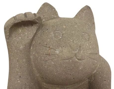 商売繁盛招き猫の彫像 まねき猫 金運招福 置物 庭石 庭園 開運 福寿 縁起物