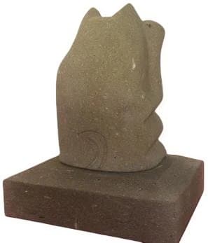 商売繁盛招き猫の彫像 まねき猫 金運招福 置物 庭石 庭園 開運 福寿 縁起物