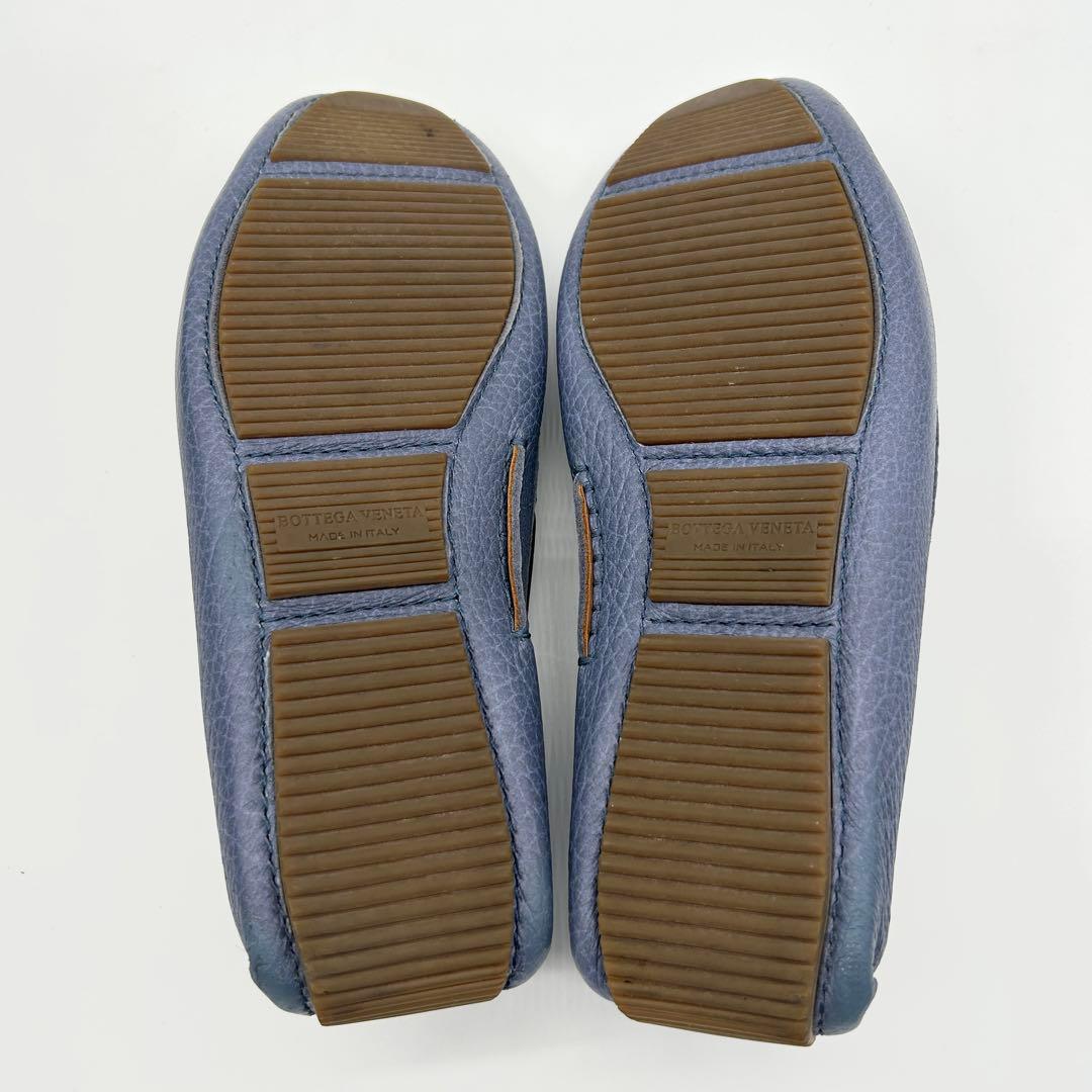【美品】ボッテガ ヴェネタ モカシン 青 レザー イントレチャート 41.5