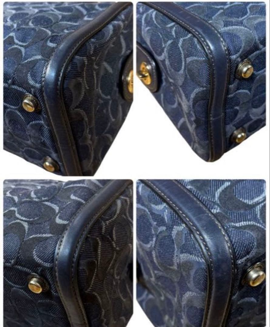 【美品】希少　COACH 2way バッグ シグネチャー　デニム　ボストン