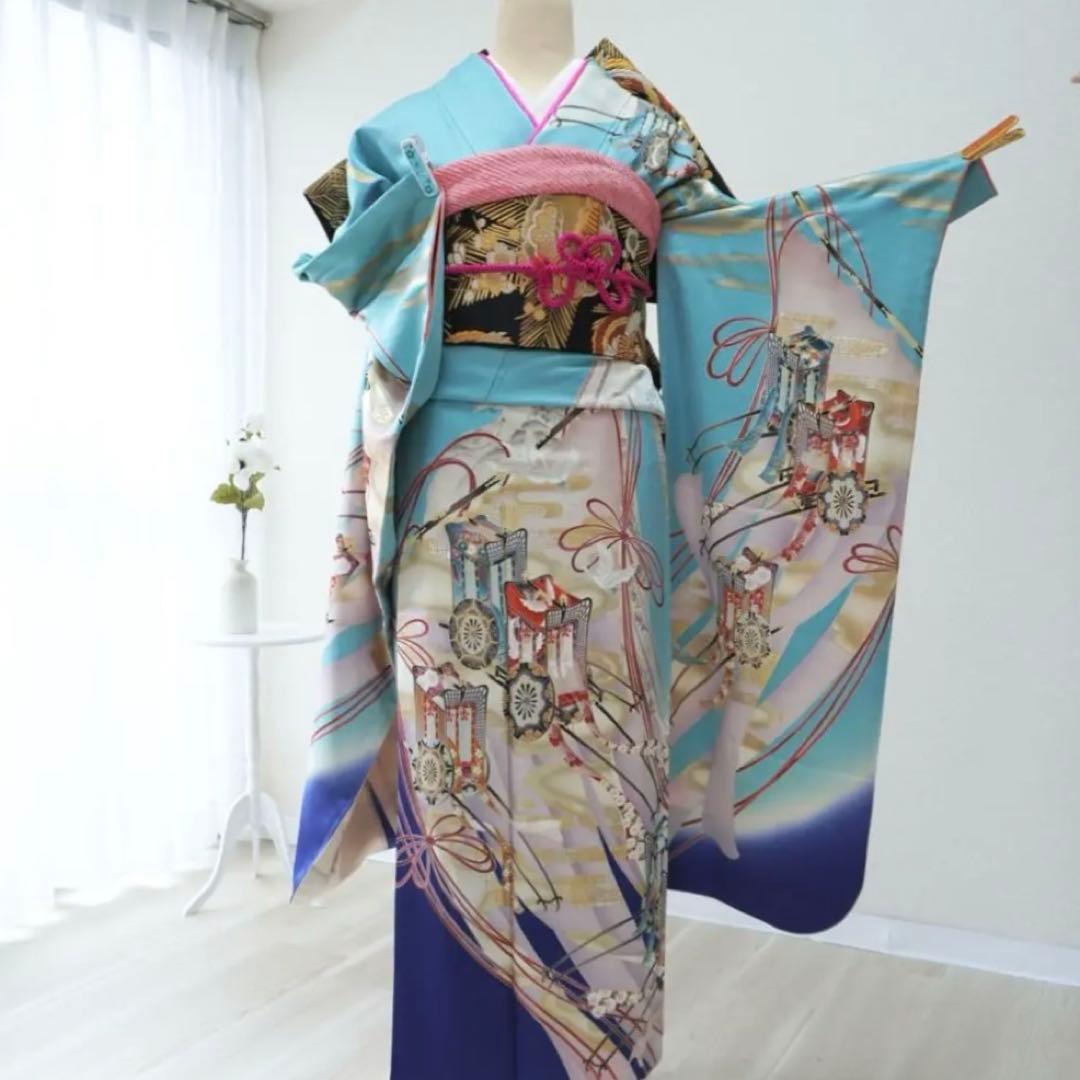 振袖　6点セット【1D】正絹　成人式　成人式