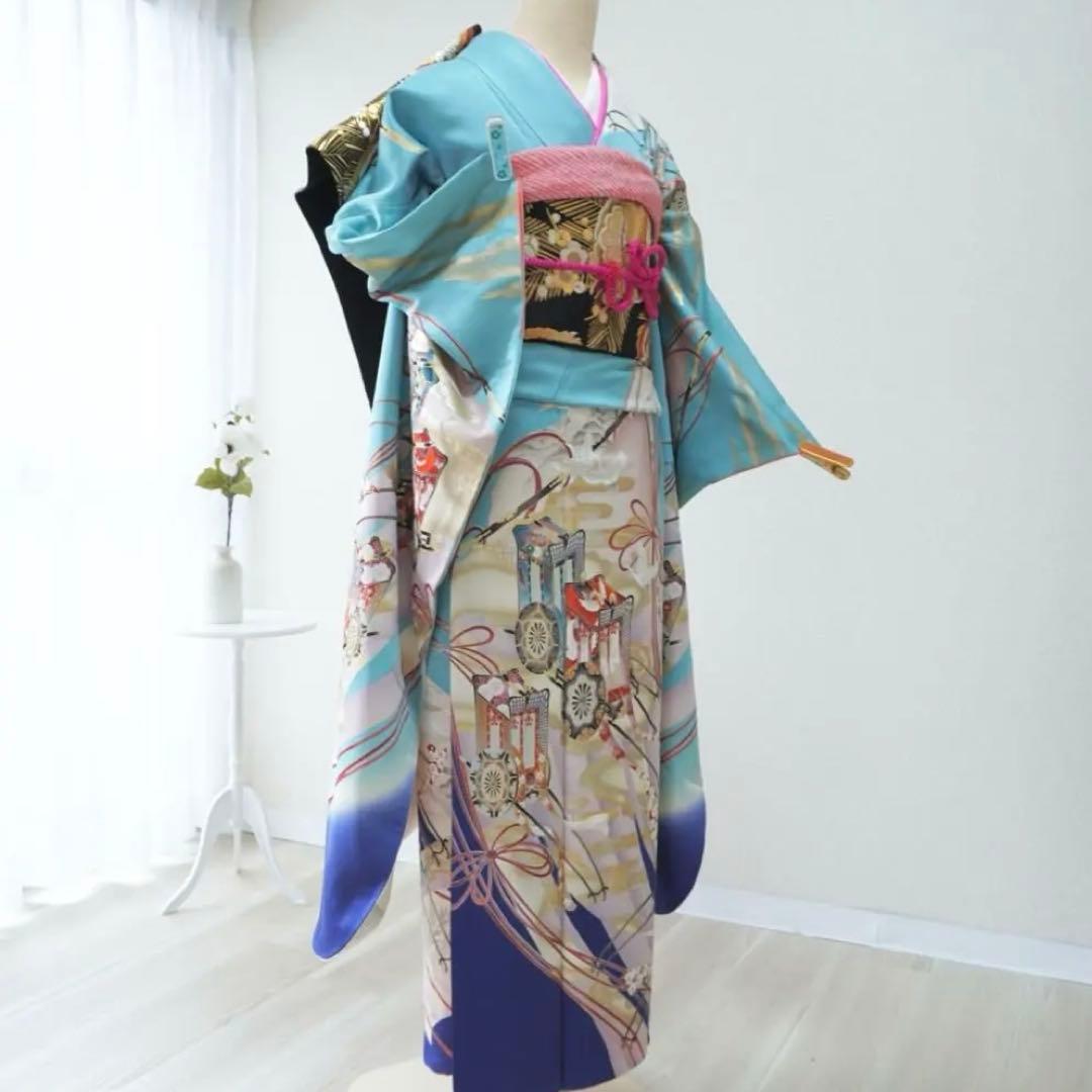 振袖　6点セット【1D】正絹　成人式　成人式