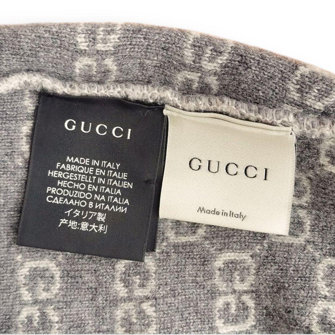 GUCCI GGロゴ ニット帽 グレー(頭の小さい人専用！)