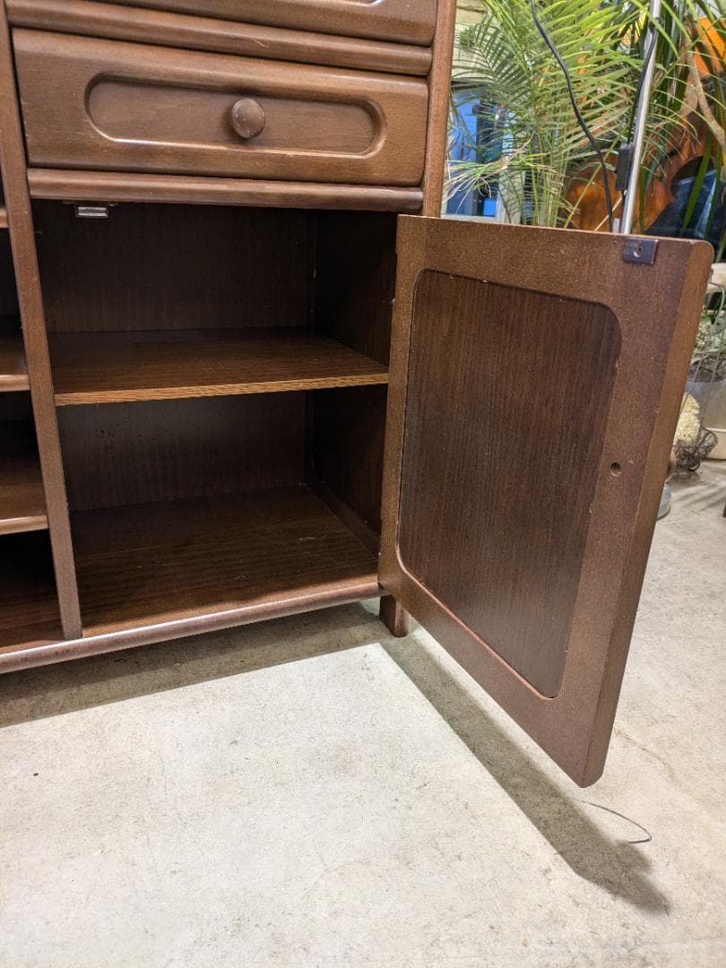 【美品】カリモク ミニサイドボード 電話台 FAX台 木製 収納家具 サイド収納