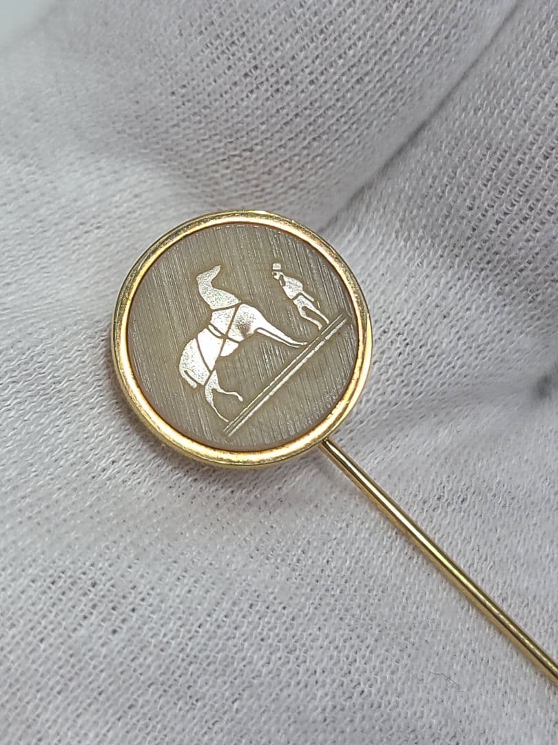 エルメス　コロゾ　ピンブローチ　ゴールド