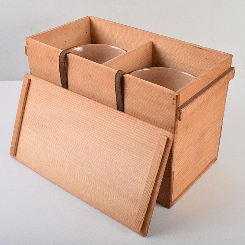 茶道具　阿漕窯　福森円二造　御本　刷毛目　数茶碗　十客　共箱　M　R9298H