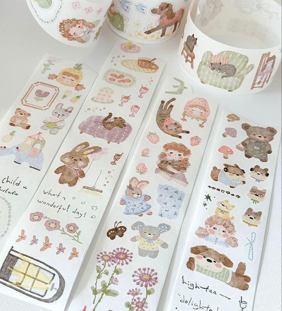 海外マスキングテープ巻売り child 人物マスキングテープ アニマル