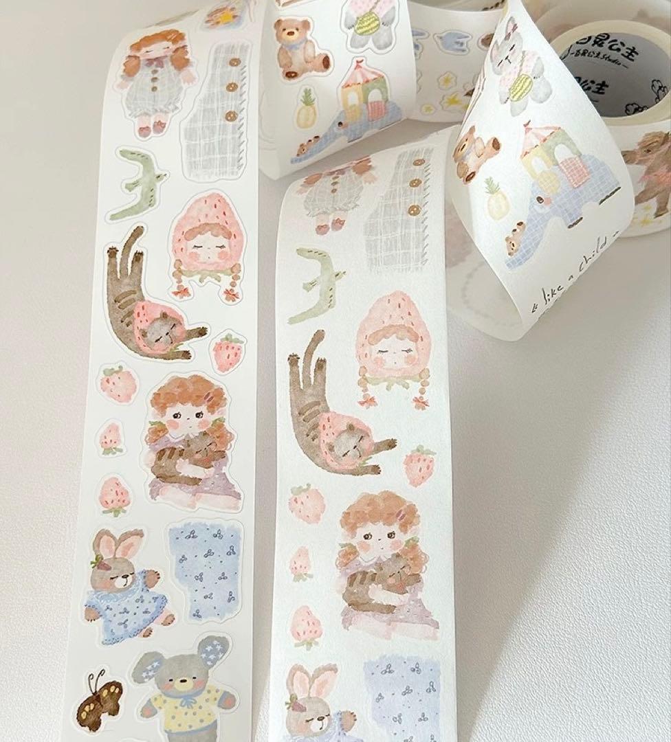 海外マスキングテープ巻売り child 人物マスキングテープ アニマル