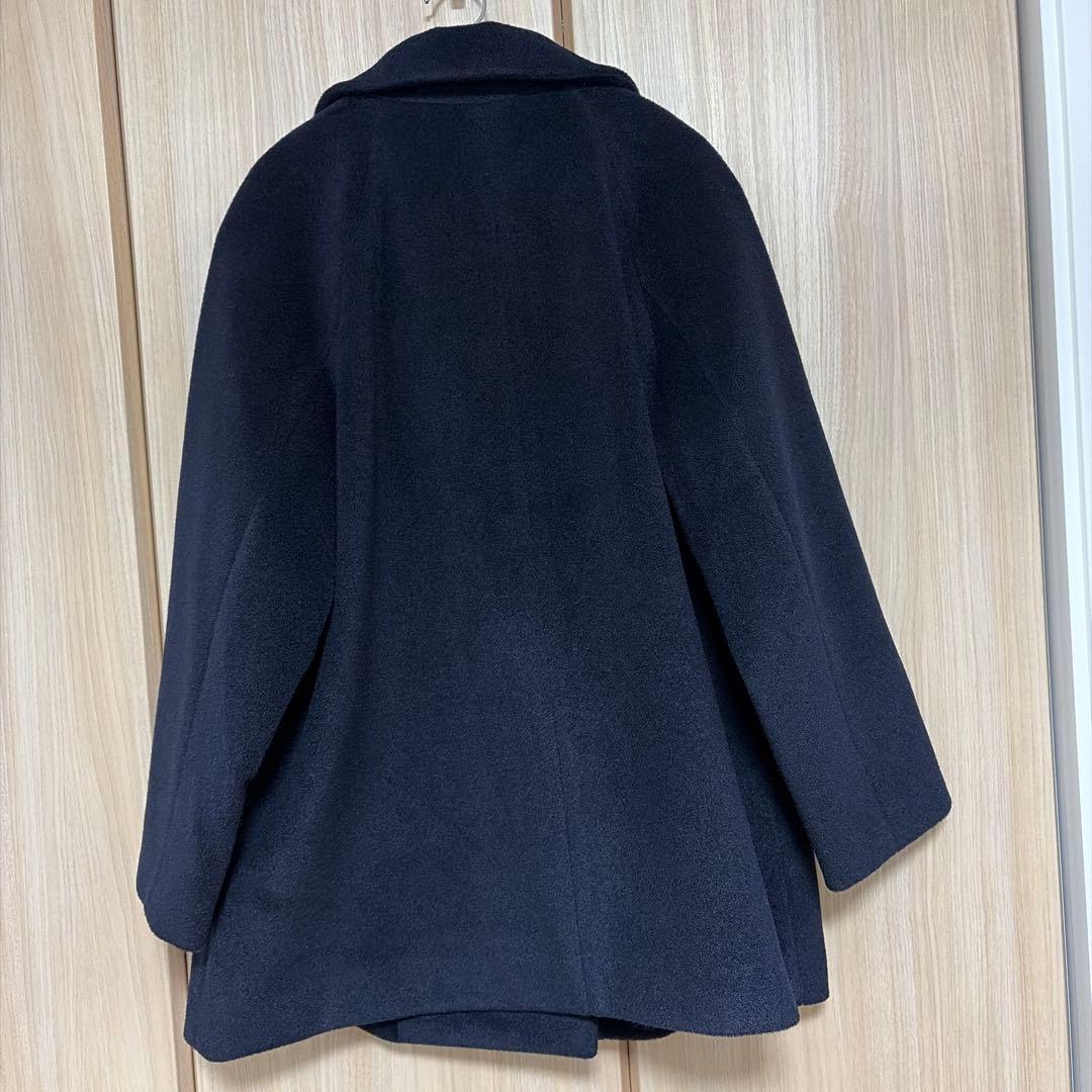 週末お値下げ　グローバルワーク　軽やかストレッチ襟2WAYミドルコート　ネイビー