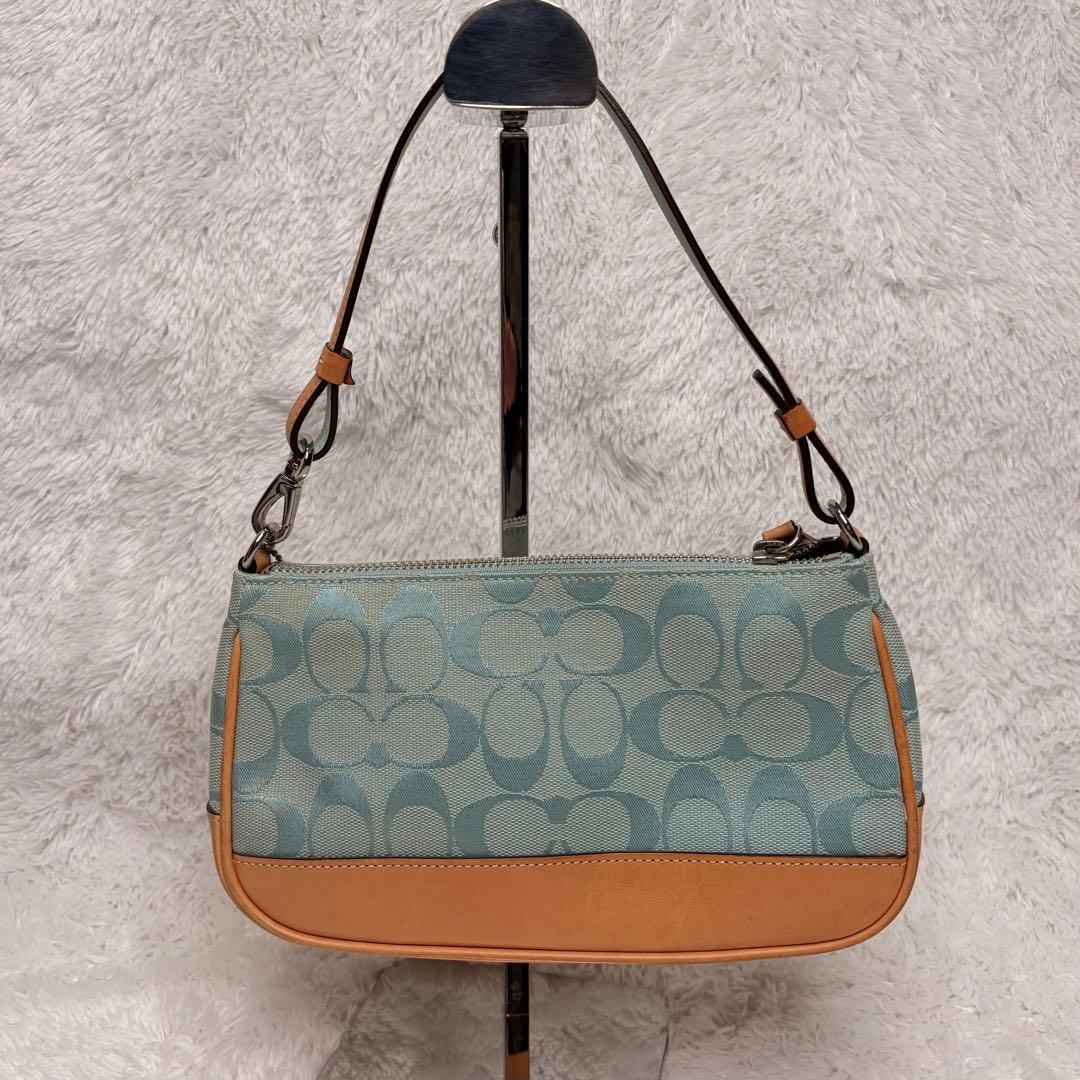 美品✨希少カラーコーチ COACH アクセサリーポーチ　シグネチャー　y2k