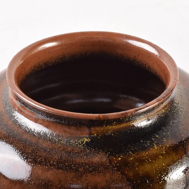 茶道具　京焼　笹田仁史造　大海茶入　宗薫緞子仕覆付　共箱　V　7199