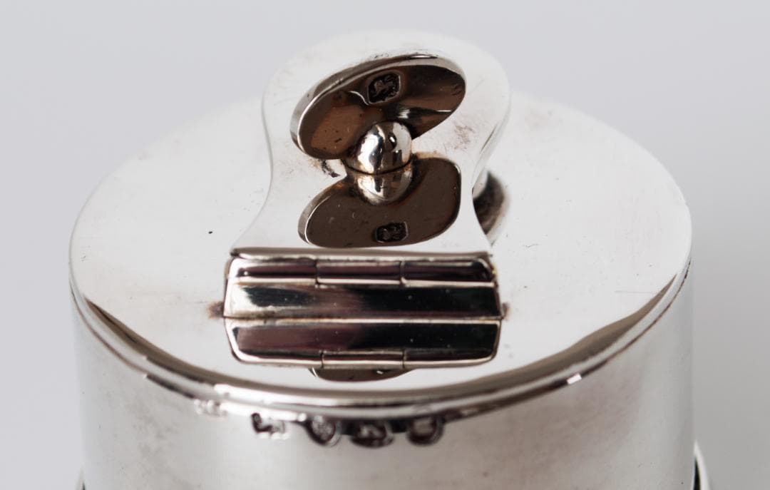 ヴィンテージ スターリングシルバー インクウェル 約1805年製造 イギリス製