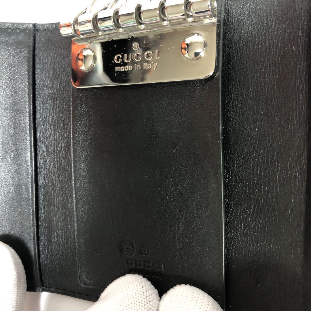 極美品　グッチ　キーケース　6連　マイクロシマ　 GG柄　ブラック