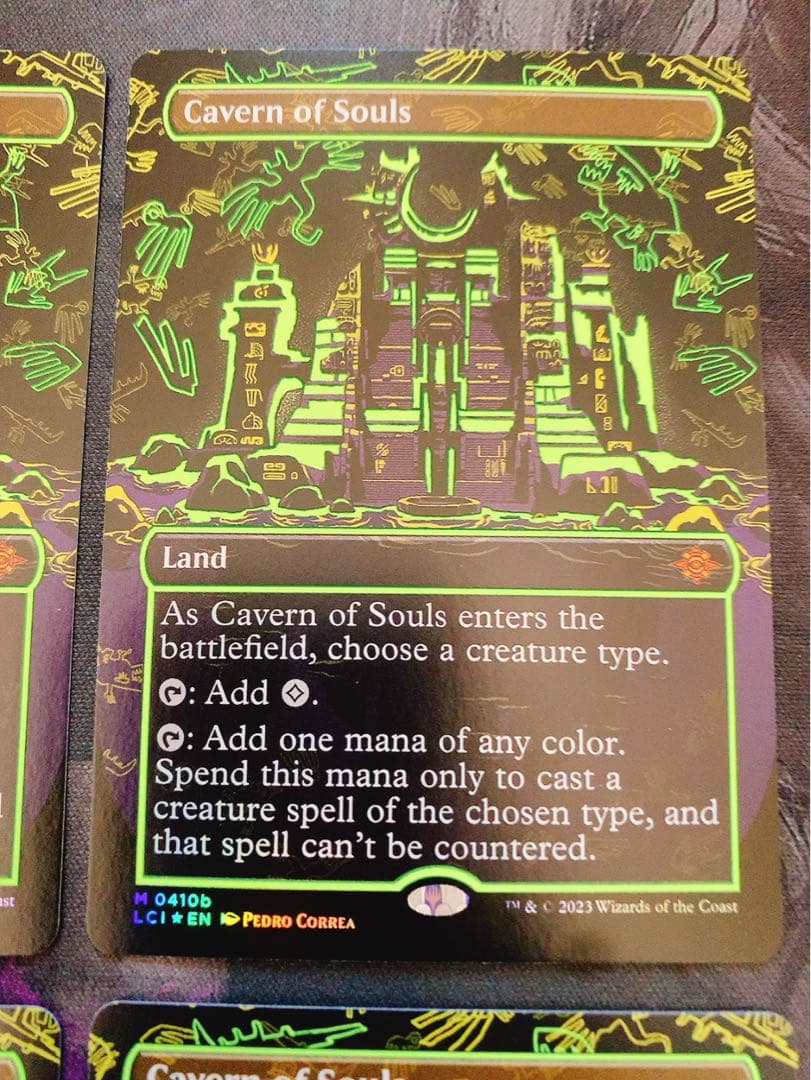 【ネオンfoil 黄色】魂の洞窟　英語　4枚セット