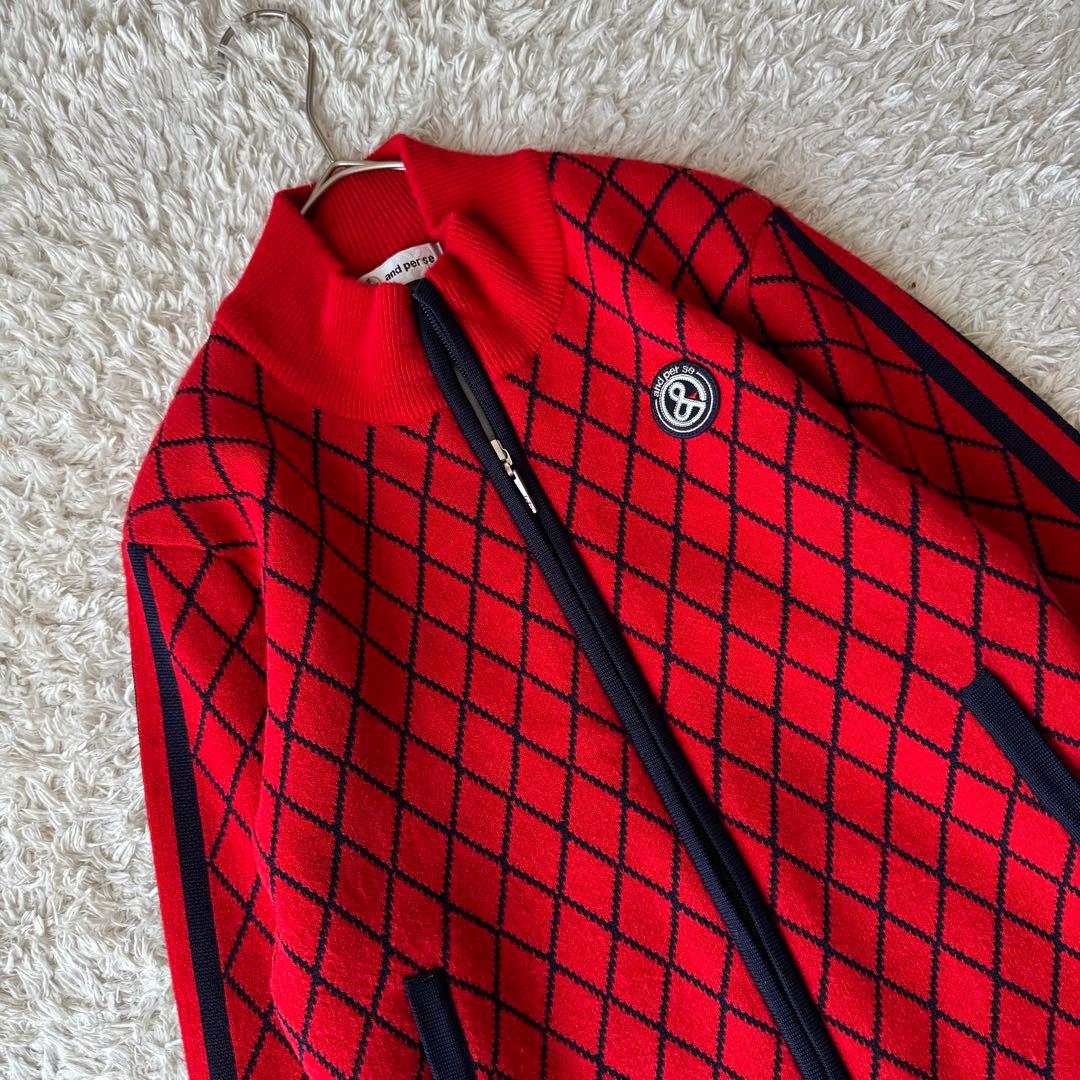 アンパスィ 防風ブルゾン ニットジャケット ジップ ハイネック ゴルフウェア M