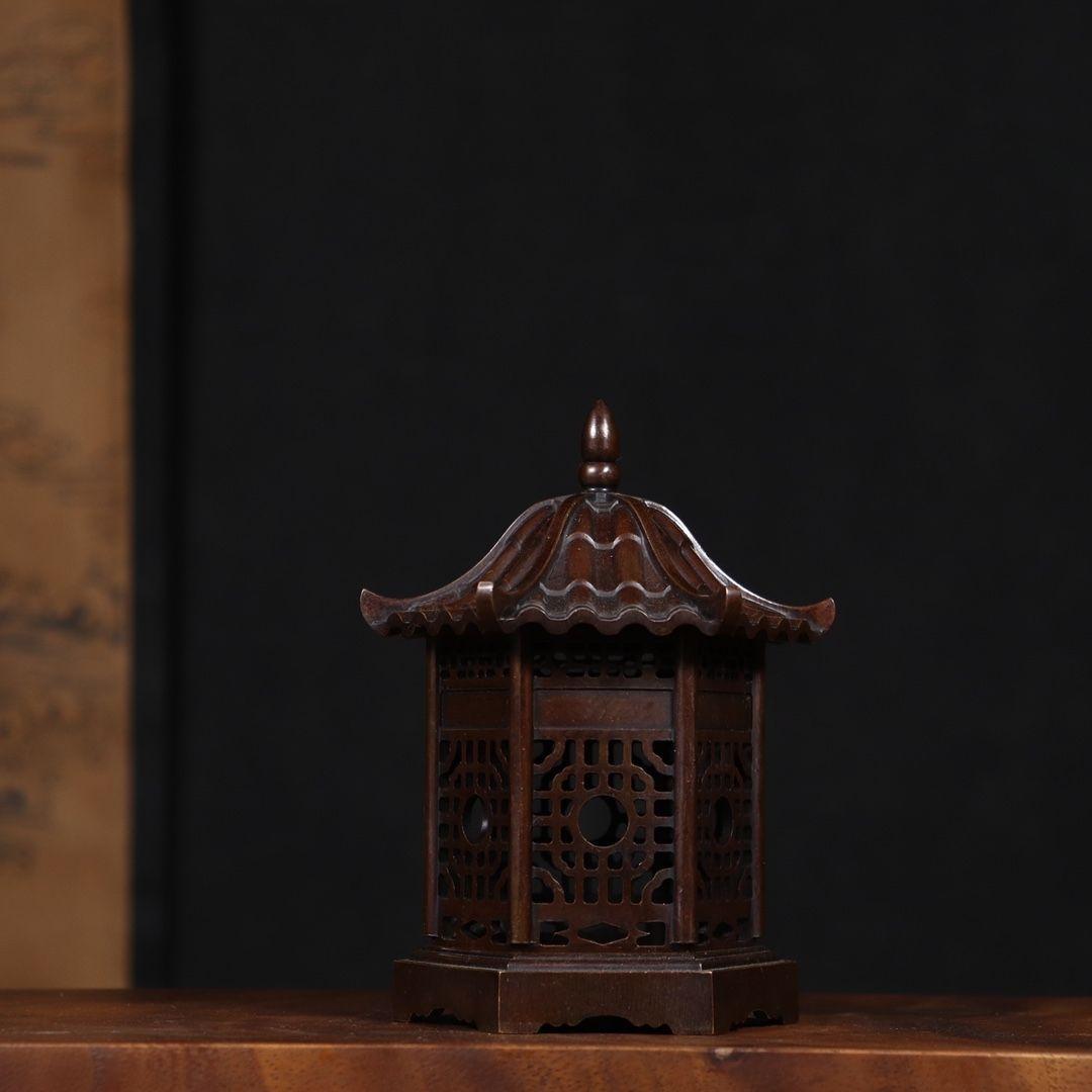 銅製 亭子薫香炉 茶道具 香道具 装飾品 工芸品 美術品 置物