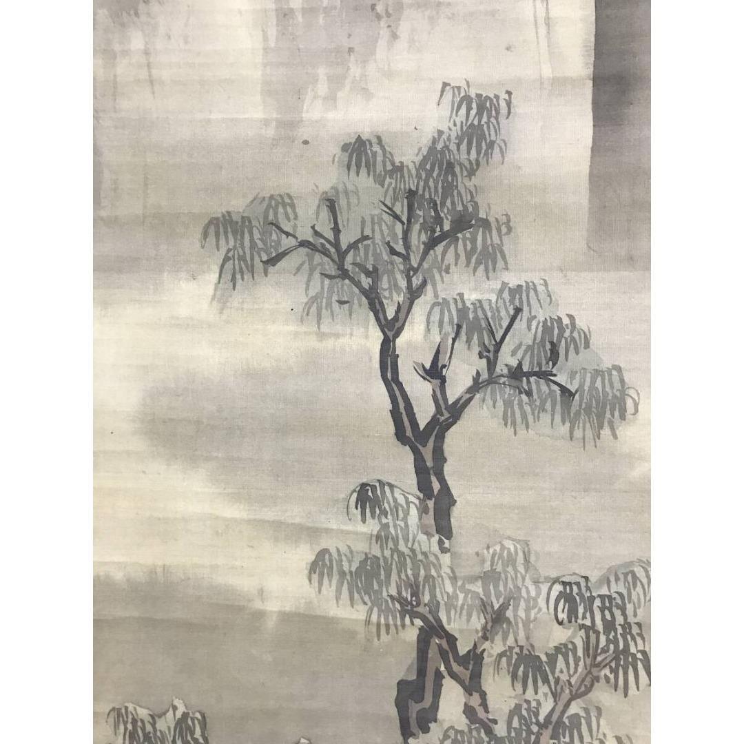 真作/谷文晁/山水図/雨中山水/掛軸☆宝船☆AK-699