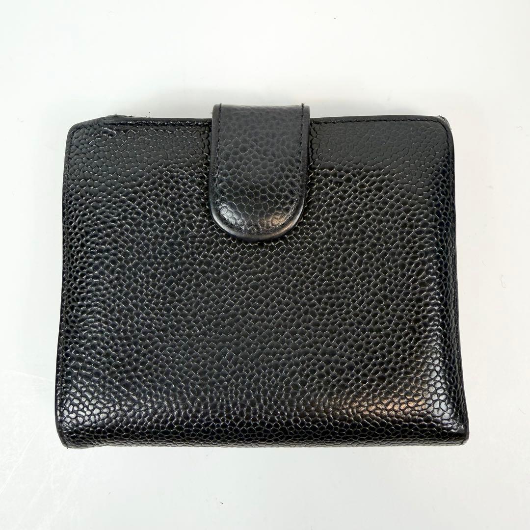 CHANEL キャビアスキン 二つ折り財布 シャネル 箱付き