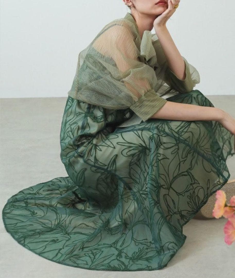 美品 カナ ボウタイ リボン ボレロ ワンピース L 結婚式 大きい ゆったり