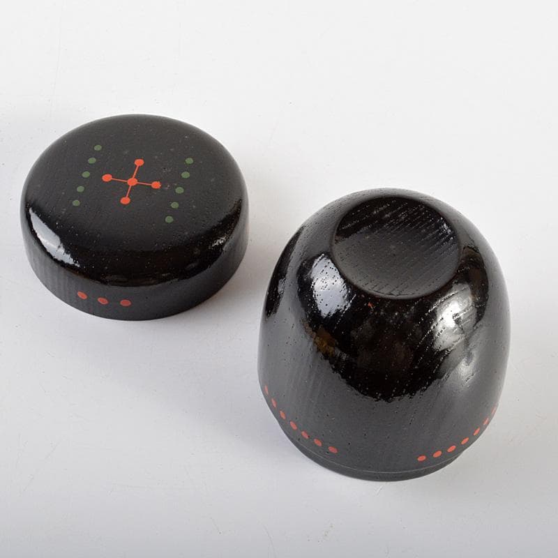 茶道具　円能斎好　黒漆　棗　花押あり　共箱　V　6351