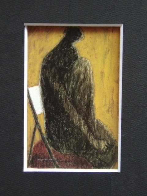 斎藤清、「人物」、希少な画集の額装画、オーダーマット付・日本製新品額入り