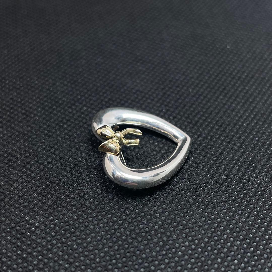 TIFFANY&CO. ブローチ　ハート　リボン　750 18金　#A-80