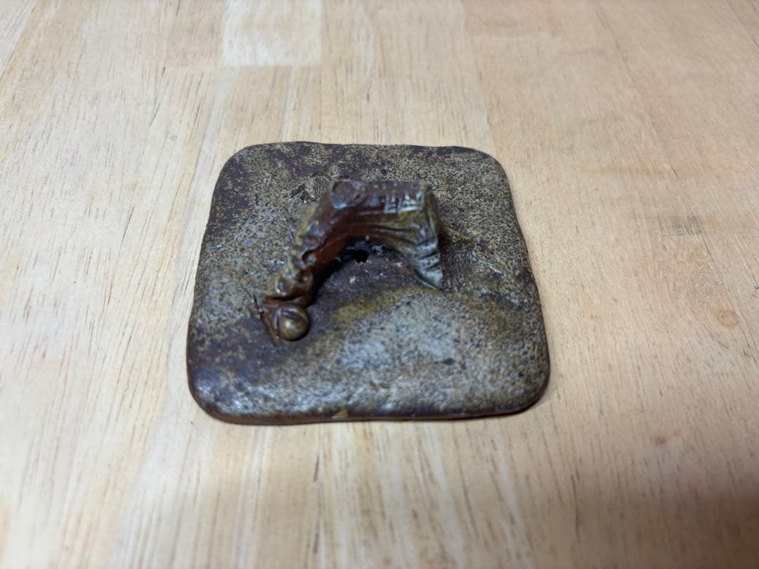 ㊼備前焼 宝瓶 登り窯 梅 うめ ウメ 4角 手びねり 急須