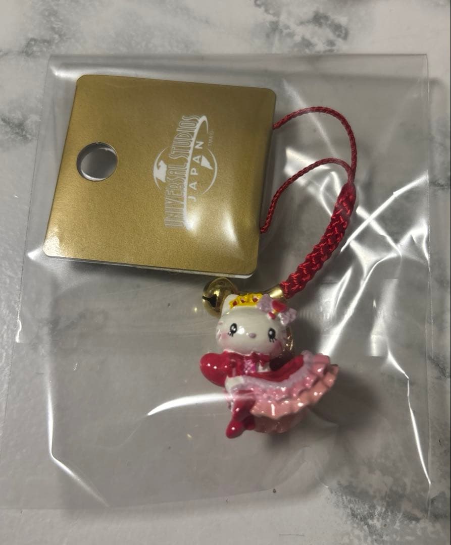 激レア！新品USJ キティちゃん2008年　ストラップ　キーホルダー　根付ユニバ