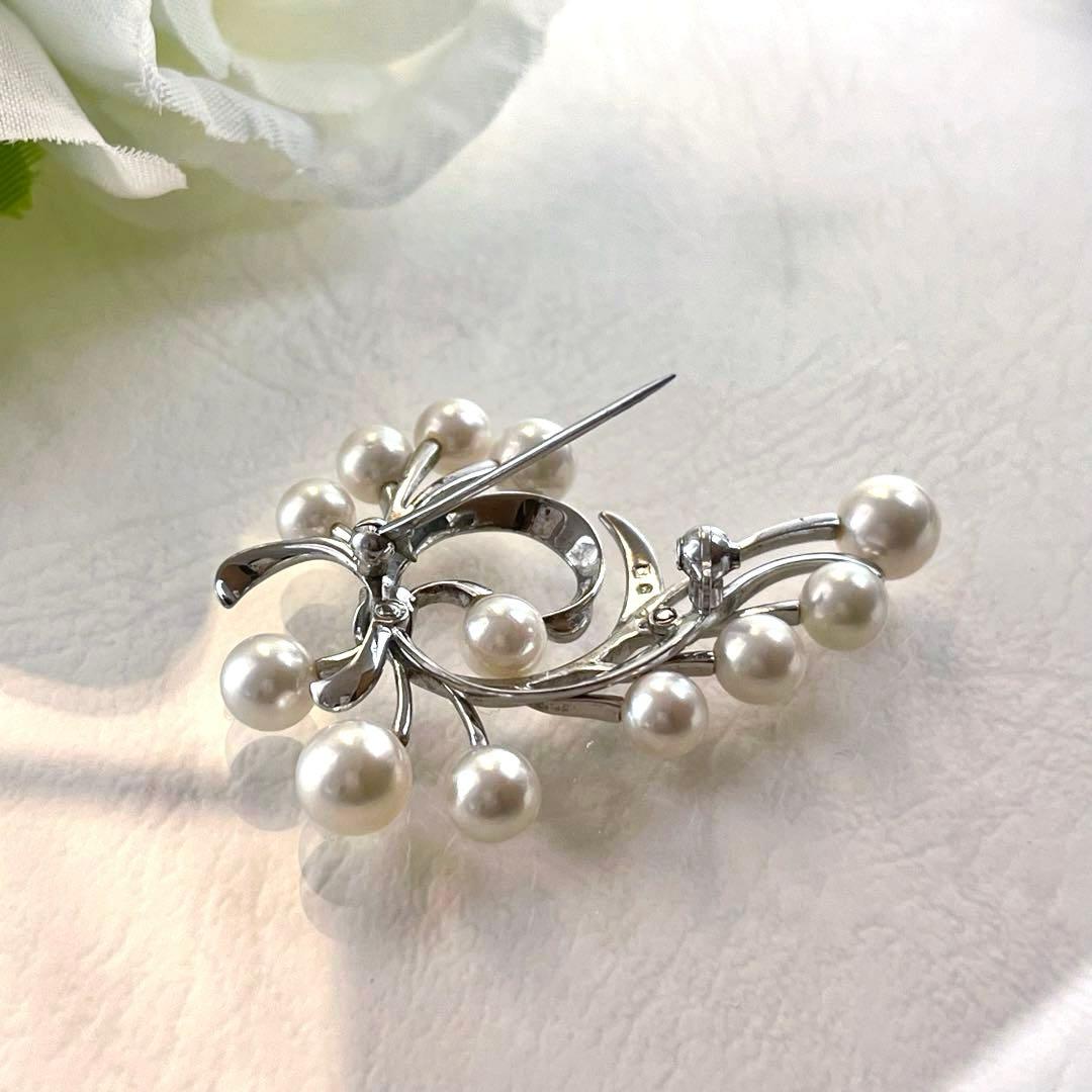 ☆美品☆ミキモト　シルバー　パール　12珠　ブローチ　皇室御用達ブランド