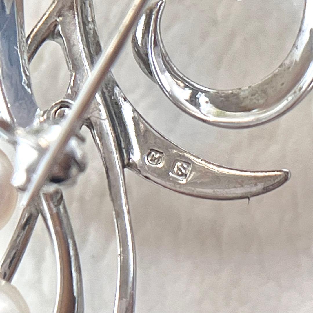 ☆美品☆ミキモト　シルバー　パール　12珠　ブローチ　皇室御用達ブランド