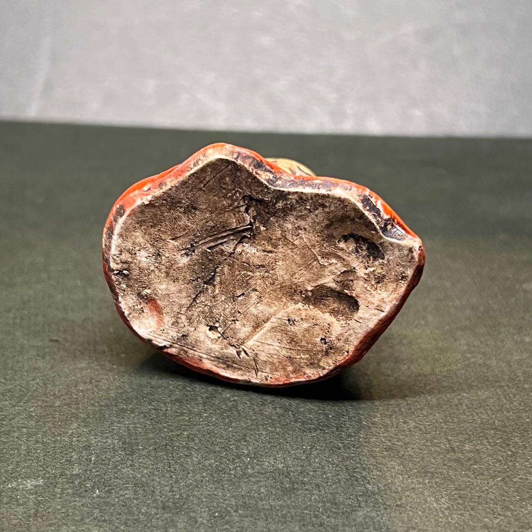 江戸後期〜明治期 古陶 達磨 水滴◎赤釉 だるま 書道具◎文房四宝◎古道具庵々