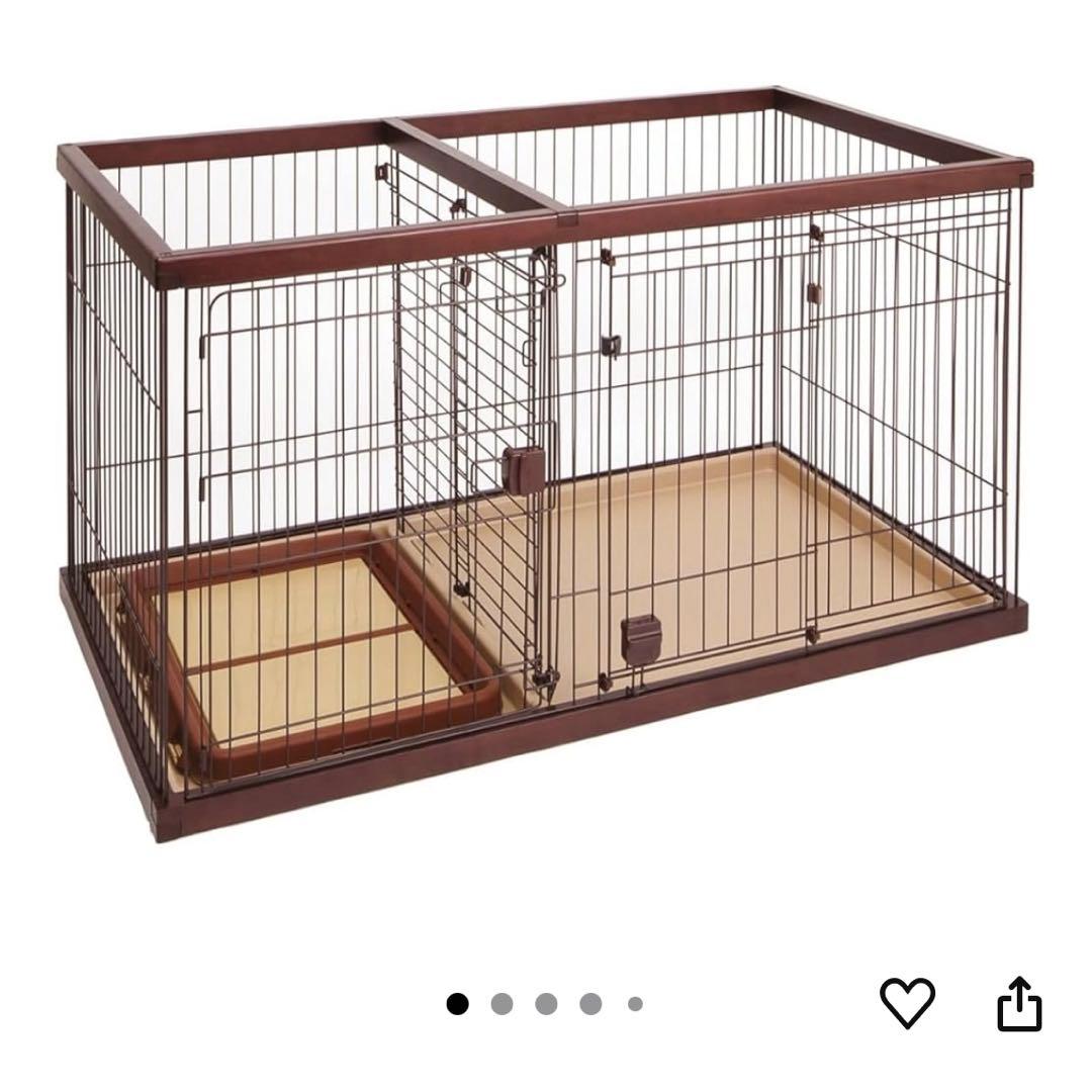 犬用ケージ ブラウン ペティオ　トイレのしつけができる　ドックルームサークル