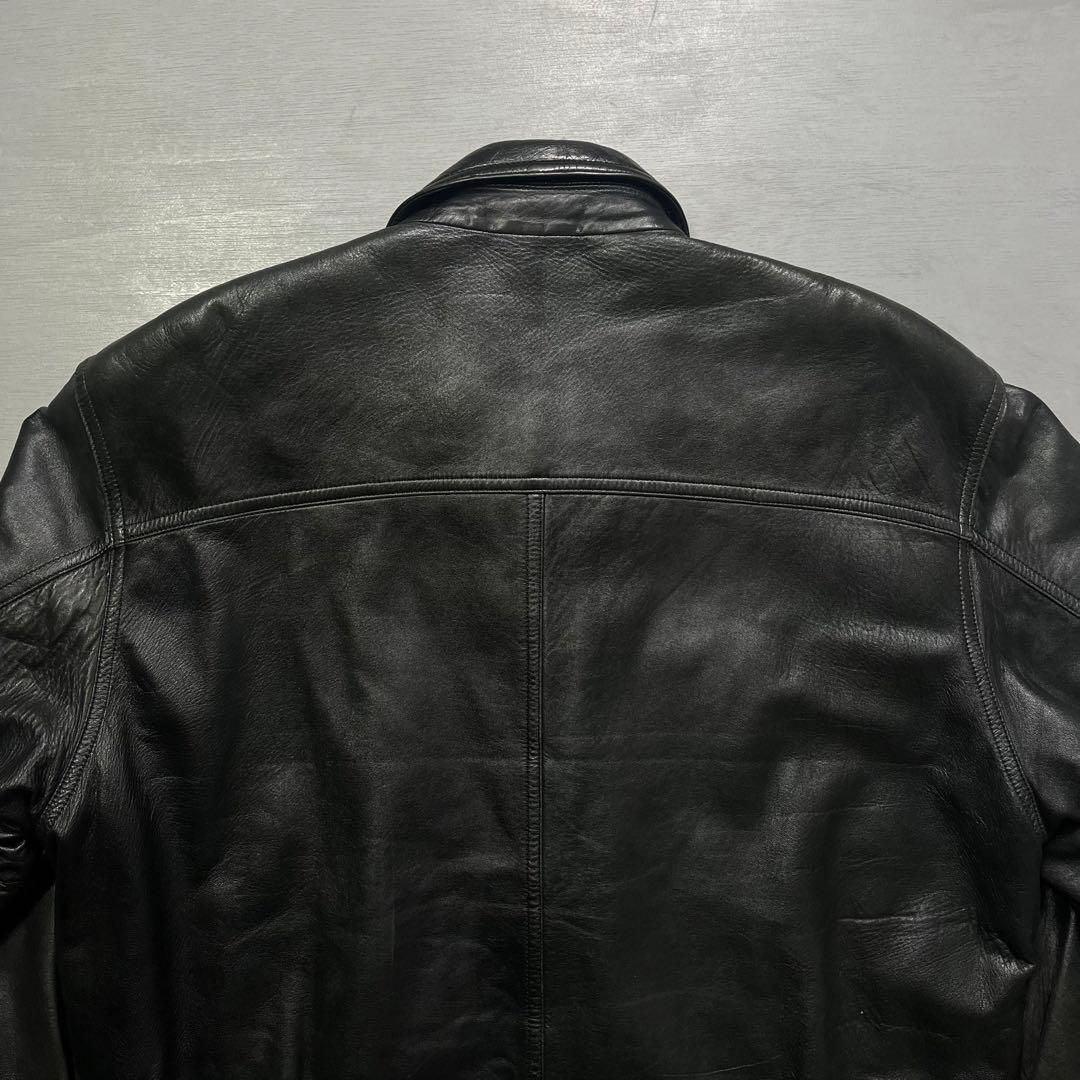 vintage A-2 レザージャケット　深水光太　ショート丈　羊革　短丈　黒