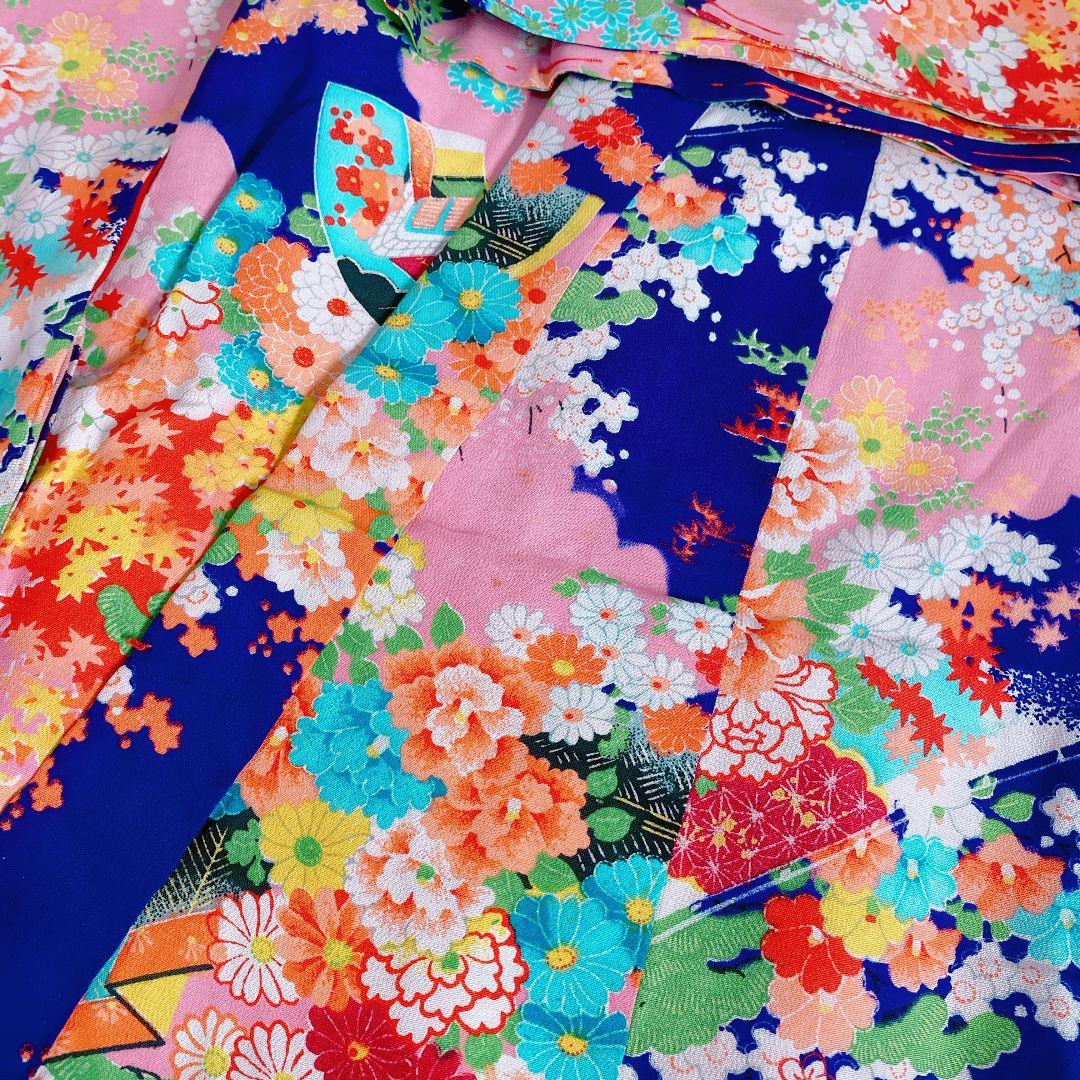 七五三 2歳 3歳 正絹 アンティーク 着物 被布 ビーズバッグ 草履 セット