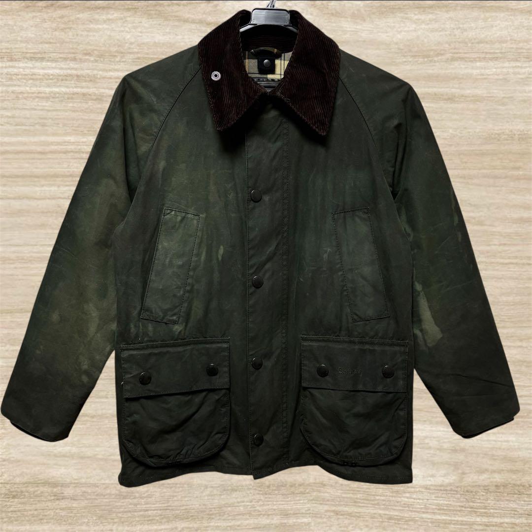 ニ*ー様 美品 Barbour ビデイル 英国 ワックスジャケット グリーン S